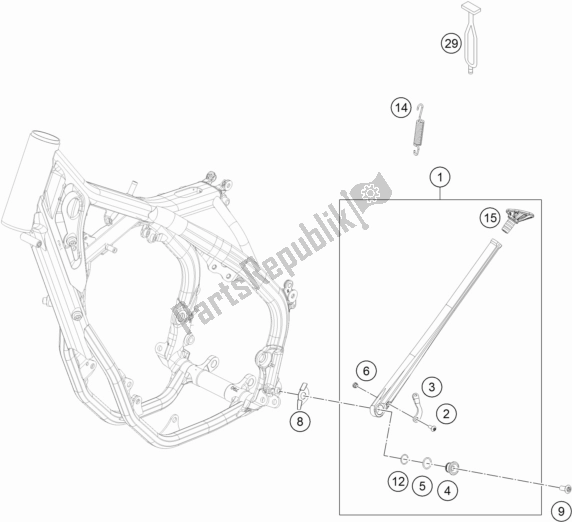 All parts for the Side / Center Stand of the KTM 250 XC-F US 2017