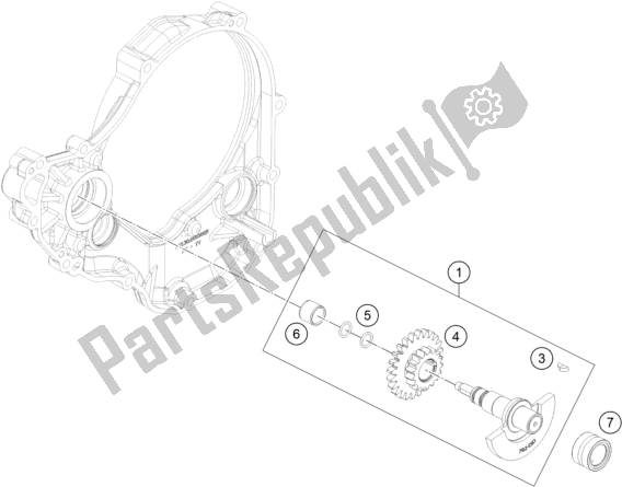 All parts for the Balancer Shaft of the KTM 250 XC-F US 2018