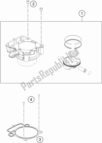 All parts for the Cylinder of the KTM 250 XC-F US 2018