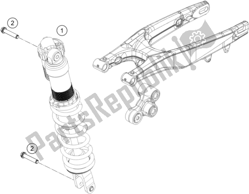 All parts for the Shock Absorber of the KTM 250 XC-F US 2018