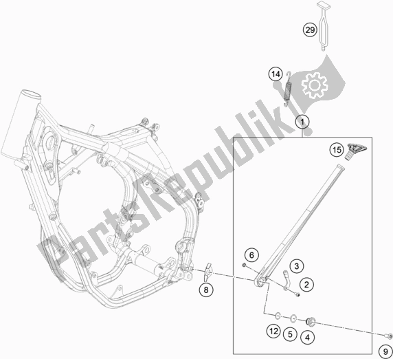 All parts for the Side / Center Stand of the KTM 250 XC-F US 2018