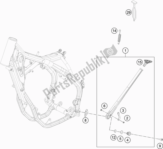 Todas las partes para Soporte Lateral / Central de KTM 250 XC-F US 2018