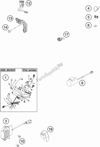 All parts for the Wiring Harness of the KTM 250 XC-F US 2018