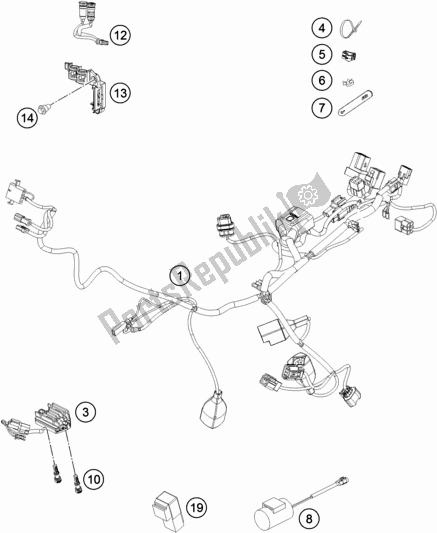 Tutte le parti per il Cablaggio Elettrico del KTM 250 XC-F US 2019
