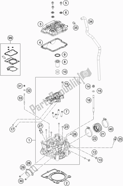 Todas las partes para Cabeza De Cilindro de KTM 250 XC-F US 2020