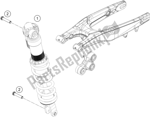 All parts for the Shock Absorber of the KTM 250 XC-F US 2020