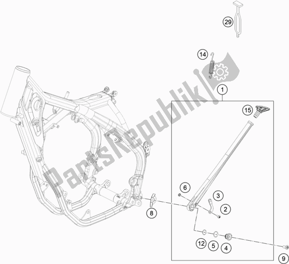 All parts for the Side / Center Stand of the KTM 250 XC-F US 2020