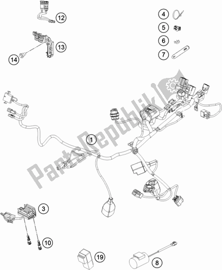 Todas las partes para Arnés De Cableado de KTM 250 XC-F US 2020