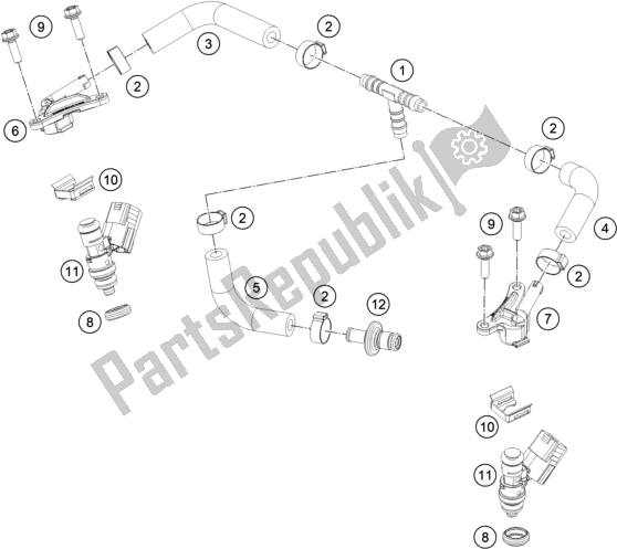 All parts for the Fuel Distributor of the KTM 250 XC TPI US 2020
