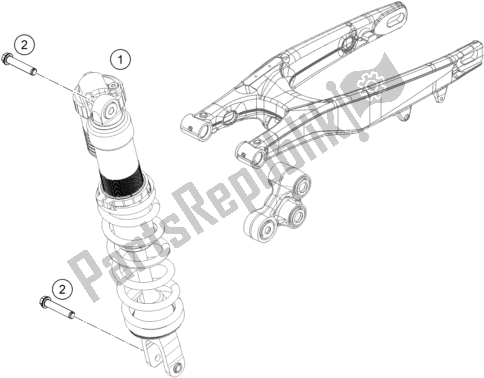 All parts for the Shock Absorber of the KTM 250 XC TPI US 2020