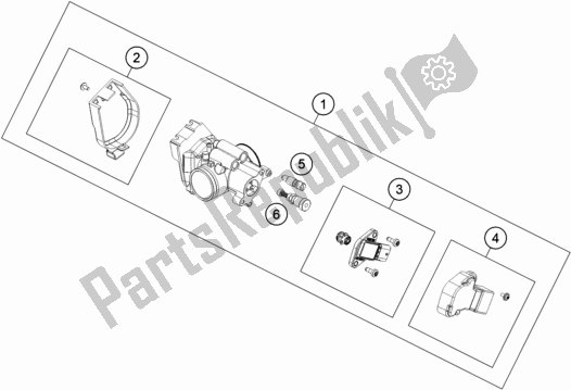 Todas as partes de Corpo Do Acelerador do KTM 250 XC TPI US 2020