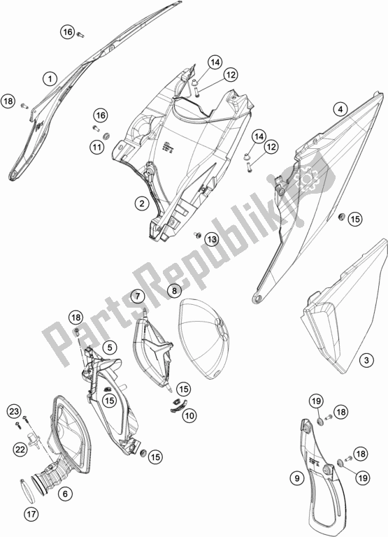Alle onderdelen voor de Luchtfilter van de KTM 250 XC TPI US 2021