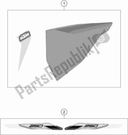 Tutte le parti per il Decalcomania del KTM 250 XC TPI US 2021