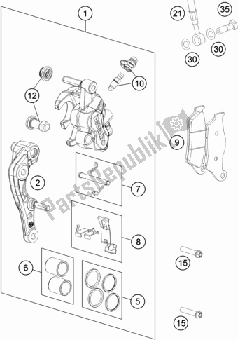 Alle onderdelen voor de Remklauw Voor van de KTM 250 XC TPI US 2021