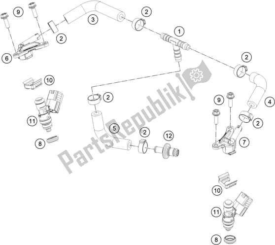 Todas las partes para Fuel Distributor de KTM 250 XC TPI US 2021