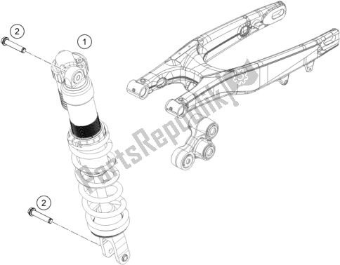 All parts for the Shock Absorber of the KTM 250 XC TPI US 2021