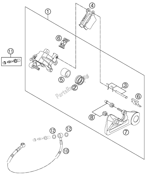 All parts for the Brake Caliper Rear of the KTM 250 XC US 2017