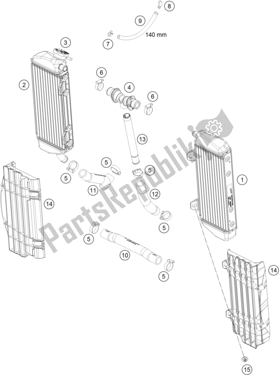 Toutes les pièces pour le Système De Refroidissement du KTM 250 XC US 2017