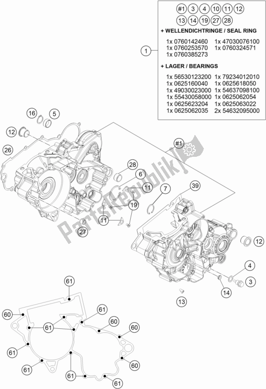 Alle onderdelen voor de Motorhuis van de KTM 250 XC US 2017