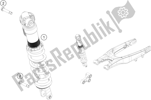 All parts for the Shock Absorber of the KTM 250 XC US 2017