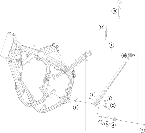 All parts for the Side- / Center Stand of the KTM 250 XC US 2017