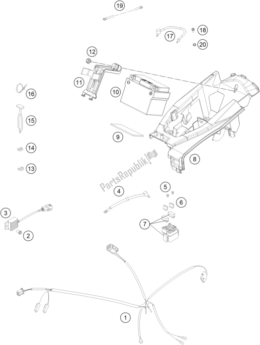 All parts for the Wiring Harness of the KTM 250 XC US 2017