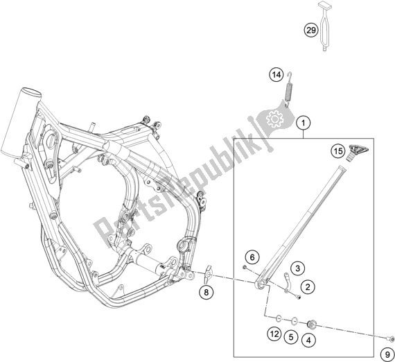 All parts for the Side / Center Stand of the KTM 250 XC US 2018