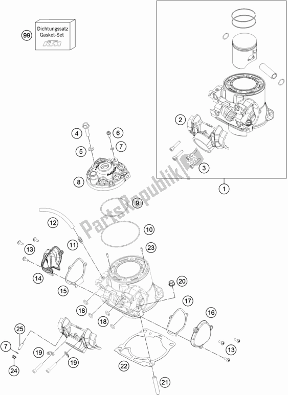 Tutte le parti per il Cilindro, Testata del KTM 250 XC US 2019