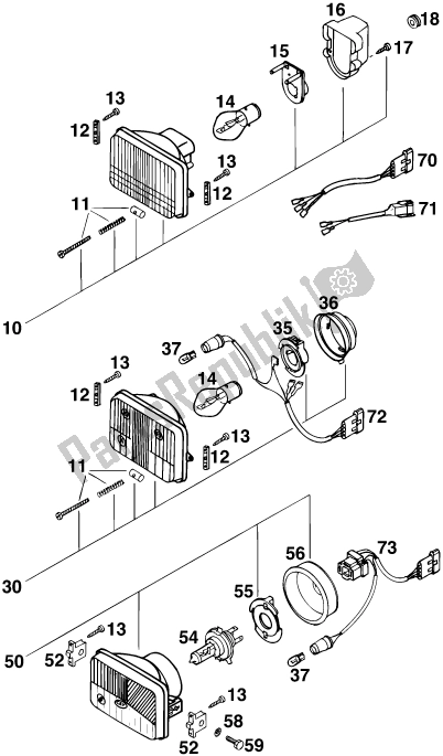 All parts for the Lighting System of the KTM 300 EGS M/O 12 KW 13 LT 2020