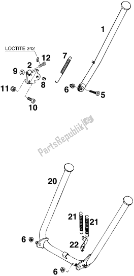 All parts for the Side / Center Stand of the KTM 300 EGS M/O 12 KW 13 LT 2020