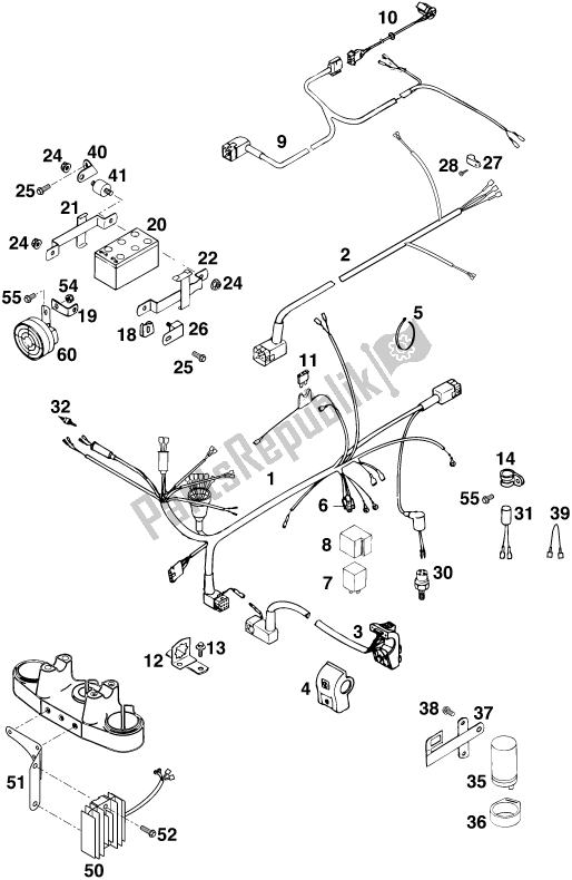 Todas las partes para Wiring Harness #1 de KTM 300 EGS M/O 12 KW 13 LT 2020