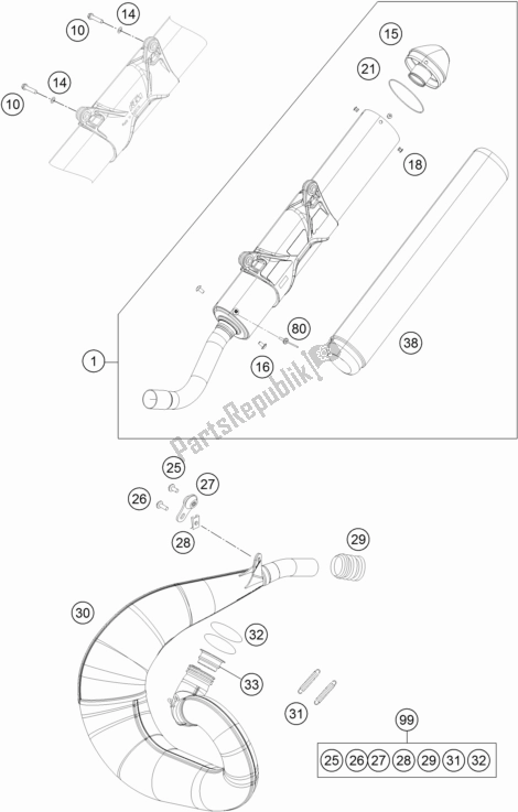Wszystkie części do System Wydechowy KTM 300 EXC 2017