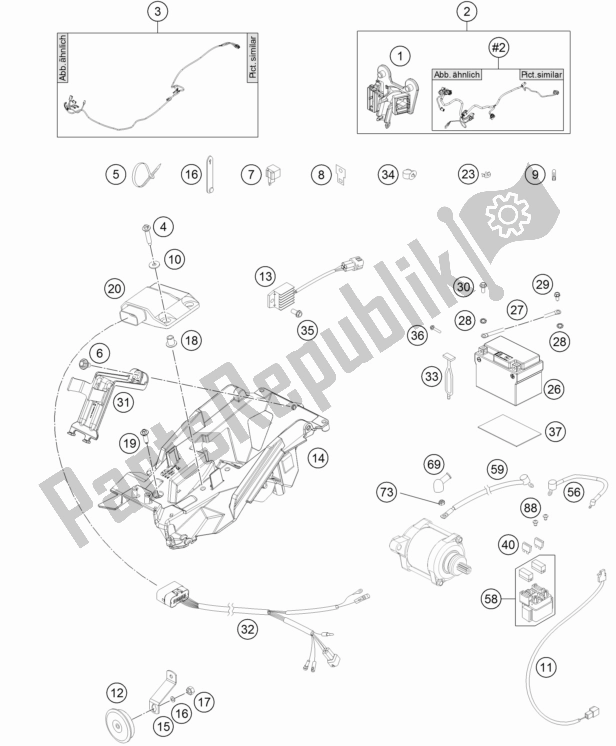 All parts for the Wiring Harness of the KTM 300 EXC 2017