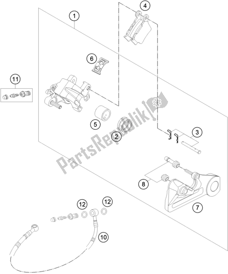 Toutes les pièces pour le étrier De Frein Arrière du KTM 300 EXC 2018