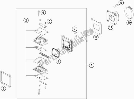 All parts for the Reed Valve Case of the KTM 300 EXC 2018