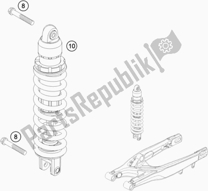 All parts for the Shock Absorber of the KTM 300 EXC 2018