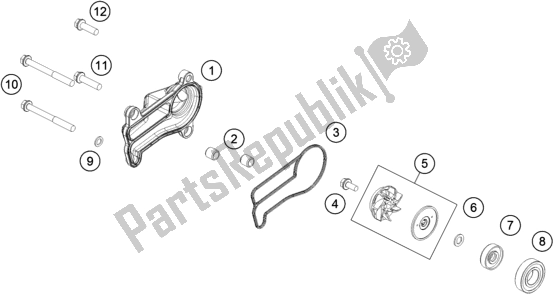 Todas as partes de Bomba De água do KTM 300 EXC 2018