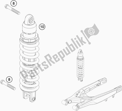 All parts for the Shock Absorber of the KTM 300 EXC CKD BR 2019