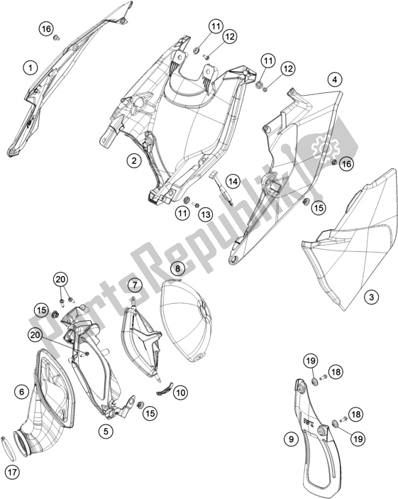 Wszystkie części do Filtr Powietrza KTM 300 EXC CKD BR 2020