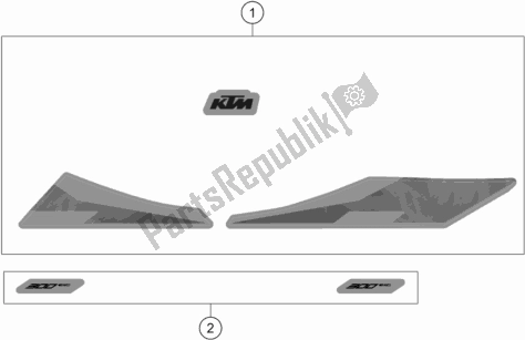 All parts for the Decal of the KTM 300 EXC CKD BR 2020