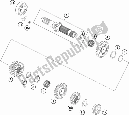 Todas las partes para Transmisión I - Eje Principal de KTM 300 EXC CKD BR 2020