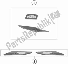 All parts for the Decal of the KTM 300 EXC CKD BR 2021