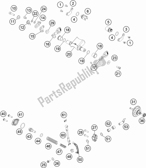 Tutte le parti per il Exhaust Control #1 del KTM 300 EXC CKD BR 2021