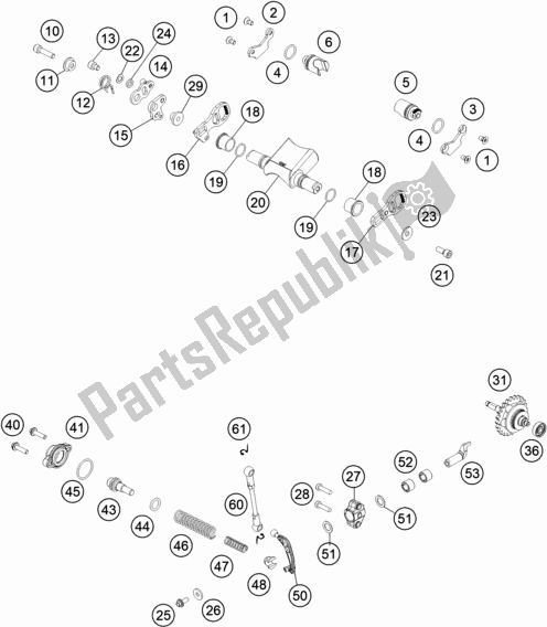 All parts for the Exhaust Control of the KTM 300 EXC CKD BR 2021