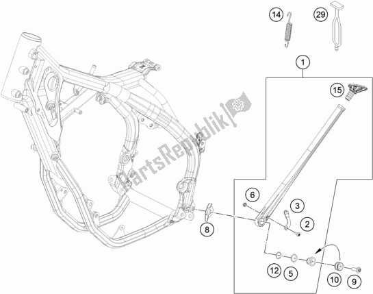 All parts for the Side / Center Stand of the KTM 300 EXC CKD BR 2021