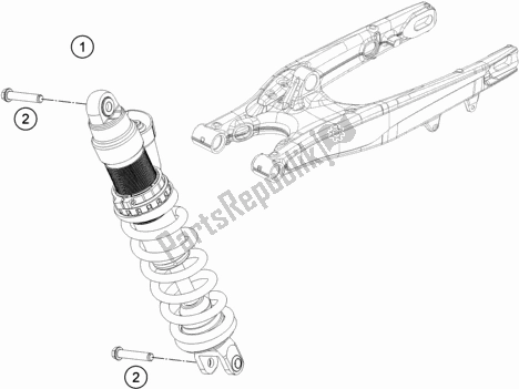 All parts for the Shock Absorber of the KTM 300 EXC SIX Days TPI EU 2019