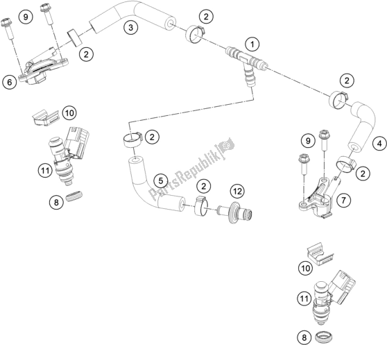 Todas las partes para Fuel Distributor de KTM 300 EXC SIX Days TPI EU 2020