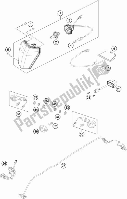 Todas las partes para Sistema De Iluminación de KTM 300 EXC SIX Days TPI EU 2020