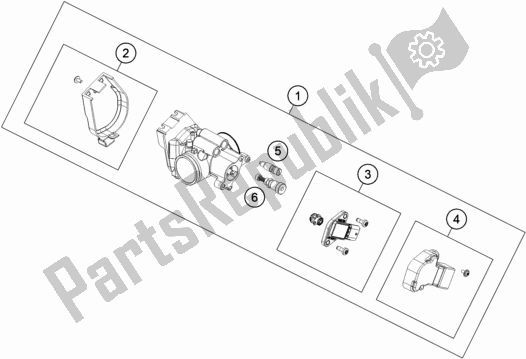 Alle onderdelen voor de Gasklephuis van de KTM 300 EXC SIX Days TPI EU 2020