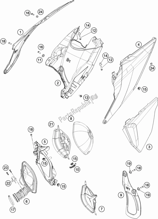 Alle onderdelen voor de Luchtfilter van de KTM 300 EXC SIX Days TPI EU 2021